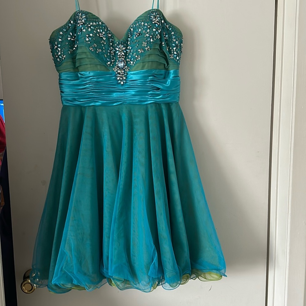 Size 8 turquoise and blue cute for JR. Prom 8th grade dance!
